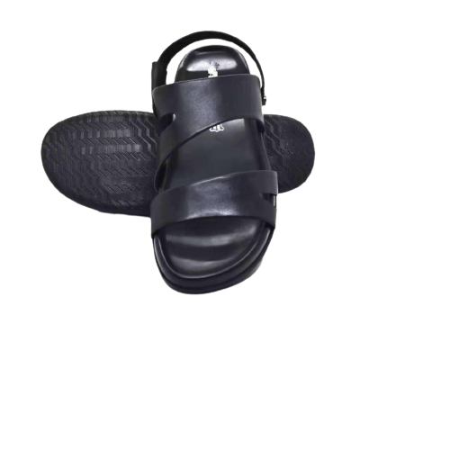 Premium Mens Shoes Slip Ons Sandals Black AST003 - Ajax BD